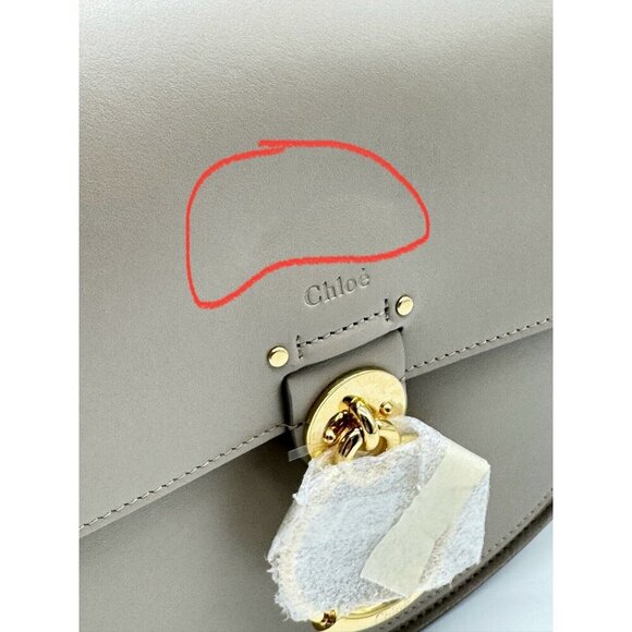 CHLOE Tess calf leather and suede small crossbody bag + Dust bag MOTTY GREY - Picture 13 of 13